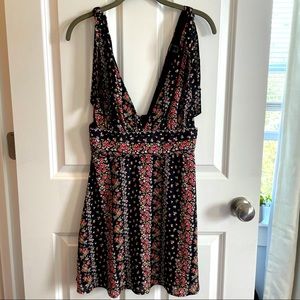 Small black floral sun dress